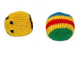 Hakysák míček footbag 6cm háčkovaný textilní různé barvy