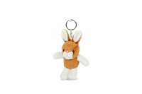 Králík přívěsek plyš 7x10cm hnědo-bílý 0m+