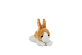 Králík ležící plyš 11x15cm hnědo-bílý 0m+