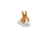 Králík ležící plyš 11x15cm hnědo-bílý 0m+