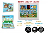 Naučný tablet moudré sovy dvojjazyčný CZ+AJ plastový na baterie se zvukem