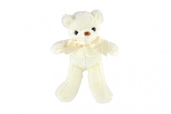 Medvěd/Medvídek s mašlí plyš 30cm bílý