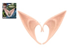 Uši/ucho elfí 2ks latex 12cm na kartě karneval