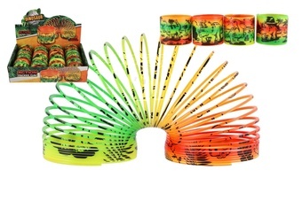 Spirála/pružina dinosaurus plast průměr 7,5cm v sáčku 12ks v boxu