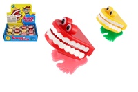 Zuby skákací na natažení plast 5cm 2 barvy 12ks v boxu