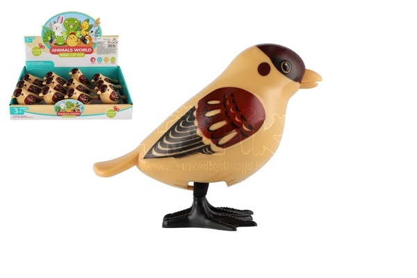 Ptáček skákací na klíček plast 11cm 12ks v boxu