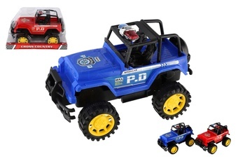 Auto policie terénní plast 22cm na setrvačník 2 barvy v blistru