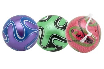 Míč barevný nafouknutý plast 15 cm asst 3 barvy v síťce