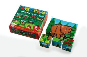 Dřevěné kostky kubus Moje první lesní zvířátka 9ks