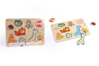 Puzzle/Vkládačka deskové zvířátka dřevo ve fólii 30x21cm 18m+