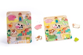 Puzzle/Vkládačka deskové farma dřevo ve fólii 21x30cm 18m+