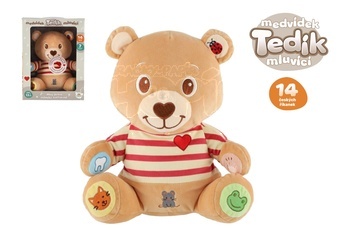 Medvěd Tedík česky mluvící plyš 22x25cm na baterie v krabici 12m+