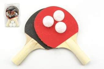 Sada stolní tenis 2 pálky + 3 míčky na kartě
