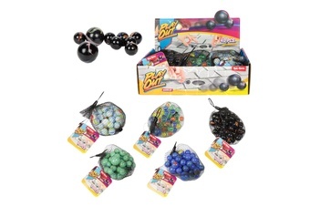 Kuličky skleněné cvrnkací různé velikosti 40ks mix barev v síťce