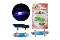 Skateboard prstový plastový 9,5cm se světlem