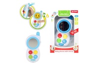 Telefon mobil pro nejmenší se zrcátkem plast na baterie se světlem se zvukem v krabičce 13x19cm 6m+