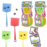 Plácačka na mouchy 18cm natahovací lepkavá + mouchy 2ks Různé druhy