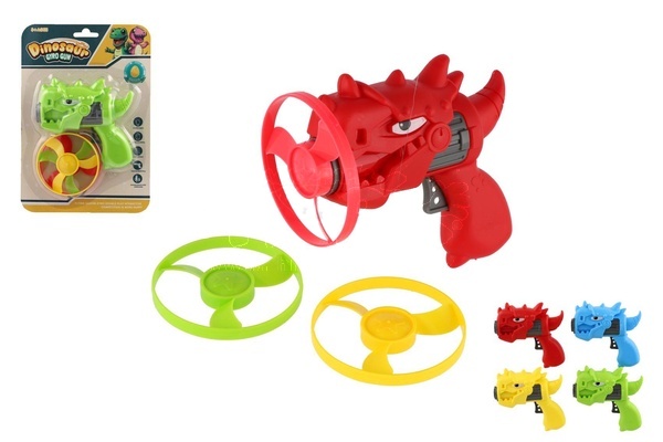 Vystřelovací vrtulka 3ks + startér pistole dinosaurus