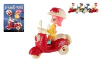 Panenka se skútrem plast 9cm s helmou 4 barvy na kartě 18x25x5cm