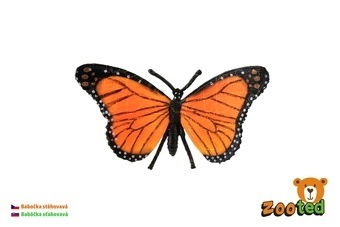 Motýl Monarcha stěhovavý (babočka) zooted plast 11cm