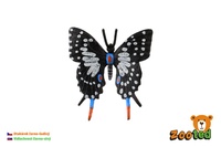 Motýl tropický Papilio/otakárek černo-šedivý zooted plast 6cm