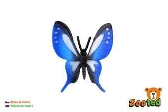 Motýl tropický Papilio/otakárek modrý zooted plast 5cm