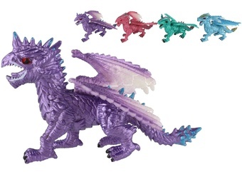 Drak figurka plast 10cm 4 druhy 12ks v boxu