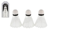 Míčky/Košíčky na badminton bílé 3ks plast v blistru 11x22cm
