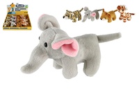 Zvířátko safari/ZOO plyš 10-15cm 4 druhy 12ks v boxu 3m+