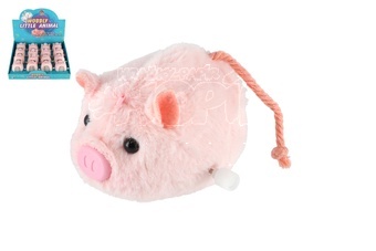 Prasátko na natažení na klíček plast/plyš 8cm