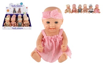 Panenka/miminko měkké tělo plast 20cm mix druhů 12ks v boxu