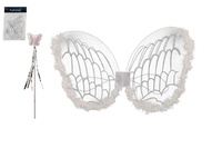 Křídla anděl s hůlkou nylon v sáčku 30,5x46x1cm karneval