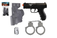 Vojenská sada 4ks plast pistole na setrvačník s doplňky na kartě 16,5x30cm