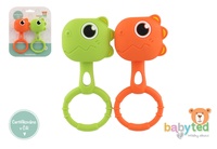 Chrastíček dino 2ks babyted chrastítko silikon 13x5cm na kartě 0m+