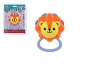 Chrastítko lev plast 9x11cm na kartě 0m+