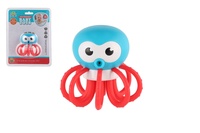 Chrastítko chobotnice plast 8x8cm na kartě 0m+