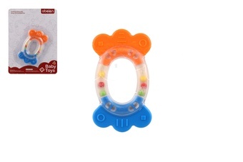 Chrastítko/Kousátko ovál plast/silikon 11cm na kartě 0m+