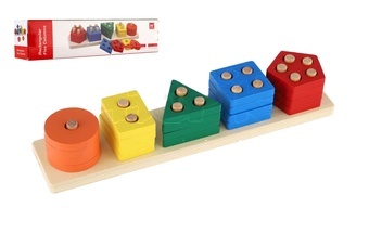 Skládačka věž dřevo 29,5cm v krabičce 7x30,5x6cm