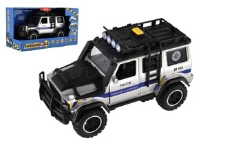 Auto záchranáři policie terénní plast 23x14cm na setrvačník na baterie se světlem se zvukem v krabic