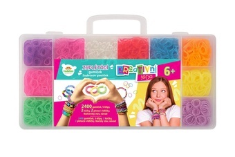 Kreativní sada Udělej si svůj náramek - pletací stav a gumičky 2400ks v pl. krabici 28x17x6cm
