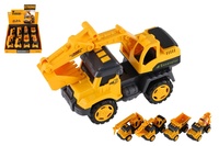 Auto stavební nákladní kov/plast 13cm na setrvačník 4 druhy 8ks v boxu