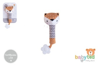 Srneček babyted Pískátko/kousátko plyš 25cm na kartě v sáčku 0m+