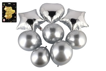 Sada balonek/balonky nafukovací párty se srdcem 8ks 2 barvy v sáčku 13x18cm