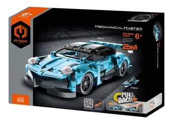 Stavebnice iM.MASTER 2v1 auto na zpětné natažení plast 293 dílků v krabici 29x20x6cm