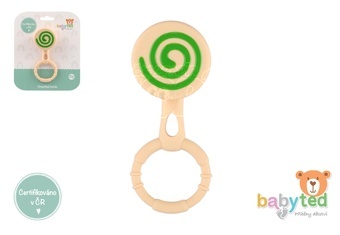 Chrastíček lízátko babyted chrastítko silikon 13x5cm na kartě 0m+