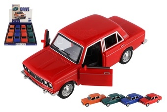 Auto retro plast 18cm se světlem a zvukem na setrvačník různé druhy