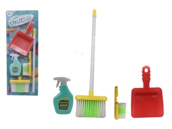 Uklízecí sada/uklízečka s doplňky plast 5ks na kartě 21,5x57,5x5cm