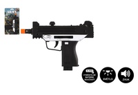 Pistole samopal plast  ARMY 17,5cm na baterie se zvukem se světlem černá na kartě