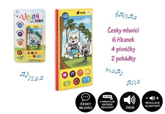 Veselý Mobil Telefon česky mluvící plastový se zvukem