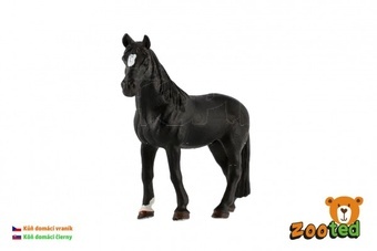 Kůň domácí vraník zooted plast 13cm v sáčku